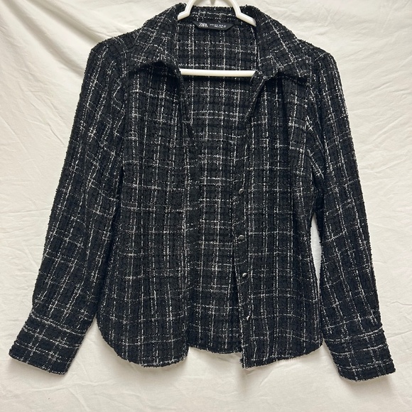 Black Knit Detailing Zara Blazer - Picture 1 of 4